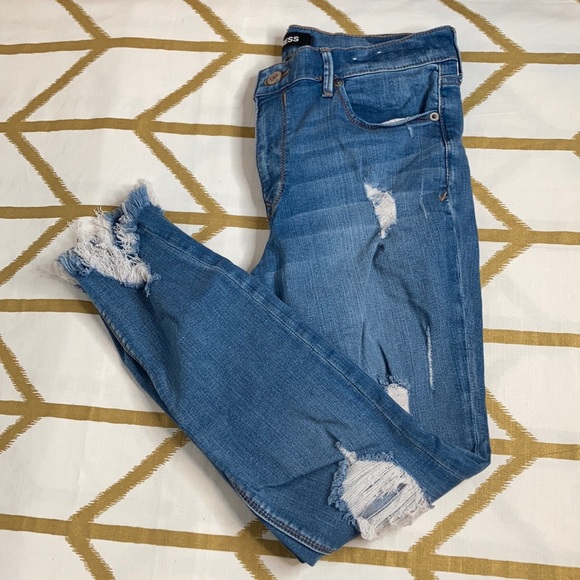 Express Denim - Express Heavy Distressed Mid Rise Ankle Jegging